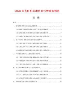 2026年光纖機芯項目可行性研究報告