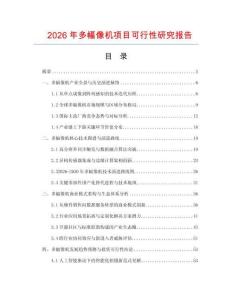 2026年多幅像机项目可行性研究报告