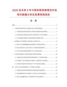 2026及未来5年中国单联泵修理包市场现状数据分析及前景预测报告