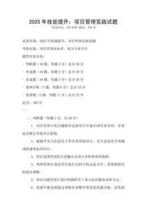 2025年技能提升：項目管理實踐試題