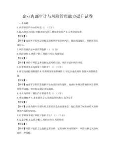 企業(yè)內(nèi)部審計與風(fēng)險管理能力提升試卷
