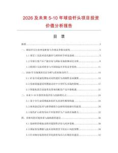 2026及未來5-10年球齒釬頭項目投資價值分析報告