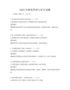 2025年財(cái)務(wù)管理與審計(jì)試題