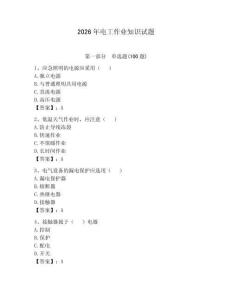 2026年电工作业知识试题附参考答案（预热题）