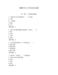 2026年電工作業知識試題含完整答案【奪冠系列】