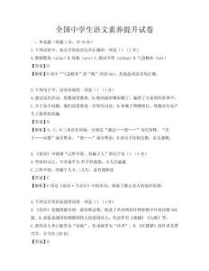 全國中學生語文素養提升試卷
