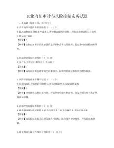 企業(yè)內(nèi)部審計(jì)與風(fēng)險(xiǎn)控制實(shí)務(wù)試題