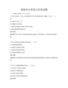高級審計理論與實務試題