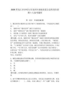 2026黑龍江齊齊哈爾市龍沙區南航街道公益性崗位招聘1人備考題庫及參考答案詳解（黃金題型）