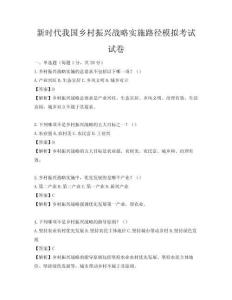 新時代我國鄉(xiāng)村振興戰(zhàn)略實施路徑模擬考試試卷