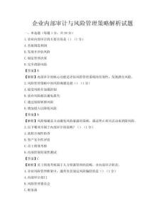企業(yè)內(nèi)部審計(jì)與風(fēng)險(xiǎn)管理策略解析試題
