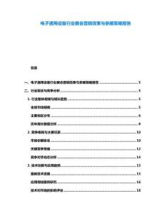 电子通用设备行业展会营销效果与参展策略报告