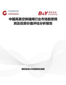 中国高真空狭缝阀行业市场前景预测及投资价值评估分析报告