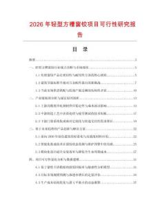 2026年輕型方槽窗鉸項(xiàng)目可行性研究報(bào)告