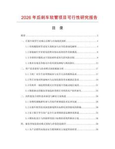2026年后剎車軟管項目可行性研究報告