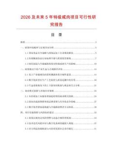 2026及未來5年特級咸肉項目可行性研究報告