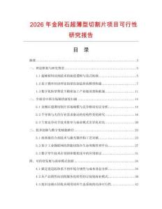 2026年金剛石超薄型切割片項目可行性研究報告