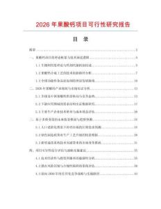2026年果酸鈣項目可行性研究報告