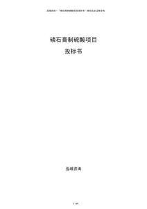 磷石膏制硫酸項目投標書