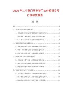 2026年二斗移門雙節移門文件柜項目可行性研究報告