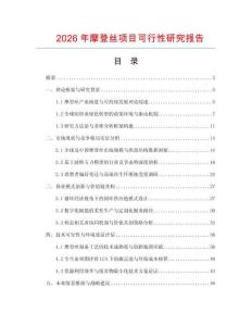 2026年摩登絲項目可行性研究報告