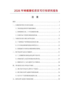 2026年鑄模磨機項目可行性研究報告