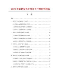 2026年彩色投光燈項目可行性研究報告