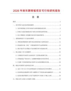 2026年剎車蹄背板項目可行性研究報告