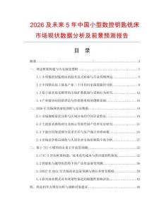 2026及未来5年中国小型数控钥匙铣床市场现状数据分析及前景预测报告