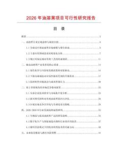 2026年油溶黑項目可行性研究報告