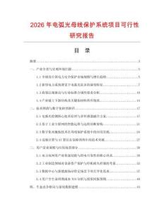 2026年電弧光母線保護(hù)系統(tǒng)項(xiàng)目可行性研究報(bào)告
