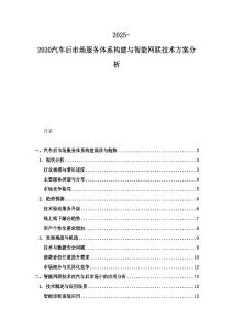 2025-2030汽車后市場服務體系構建與智能網聯技術方案分析