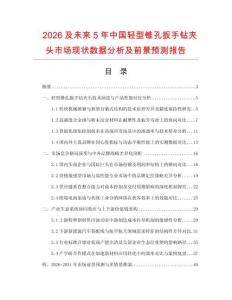 2026及未來5年中國輕型錐孔扳手鉆夾頭市場現狀數據分析及前景預測報告