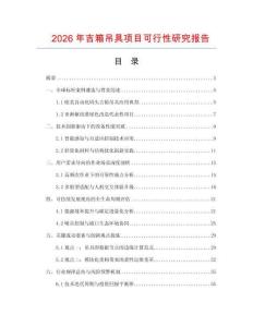 2026年吉箱吊具項目可行性研究報告