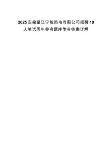 2025安徽望江宁能热电有限公司招聘19人笔试历年参考题库附带答案详解