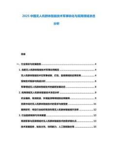2025中國無人機群體智能技術軍事轉化與民用領域滲透分析