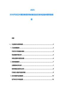 2025-2030汽車芯片第四季度采購優惠活動引發供應鏈供需積極調適