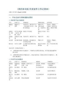 《网约车司机外卖骑手工作记录本》