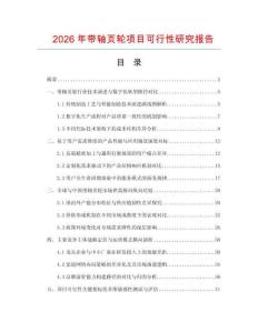 2026年帶軸頁輪項目可行性研究報告