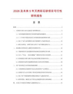 2026及未來5年天然彩石砂項目可行性研究報告