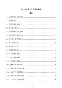 農(nóng)村飲水安全工程投標(biāo)文件