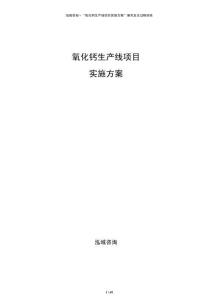 氧化钙生产线项目实施方案