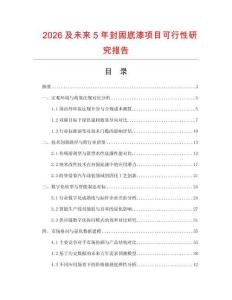 2026及未来5年封固底漆项目可行性研究报告