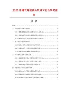2026年槽式彎能接頭項(xiàng)目可行性研究報告