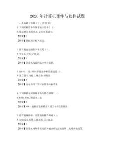 2026年計算機硬件與軟件試題