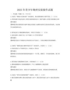 2025年青少年物理實驗操作試題