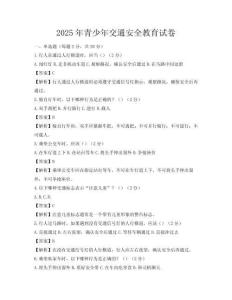 2025年青少年交通安全教育試卷