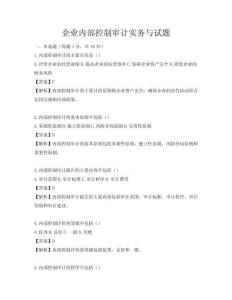 企業(yè)內(nèi)部控制審計(jì)實(shí)務(wù)與試題