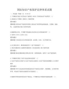 国际知识产权保护法律体系试题