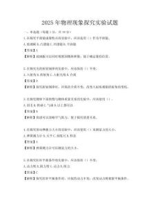 2025年物理現象探究實驗試題